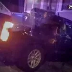 Off-duty state trooper drove a mile on three wheels before crashing his truck into a Quincy home house whacker boston 25