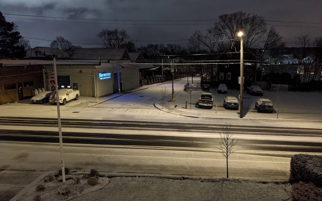 Quincy streets mostly snow-covered after first snowfall of the season