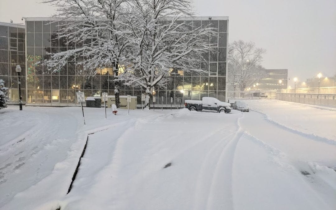 Quincy Massachusetts City Hall VIP parking lot snow clearing near fail