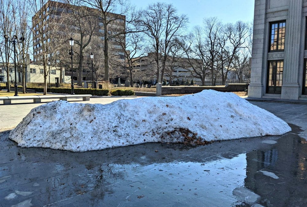 Quincy City Hall Snow Pile: Erin Go Bragh!