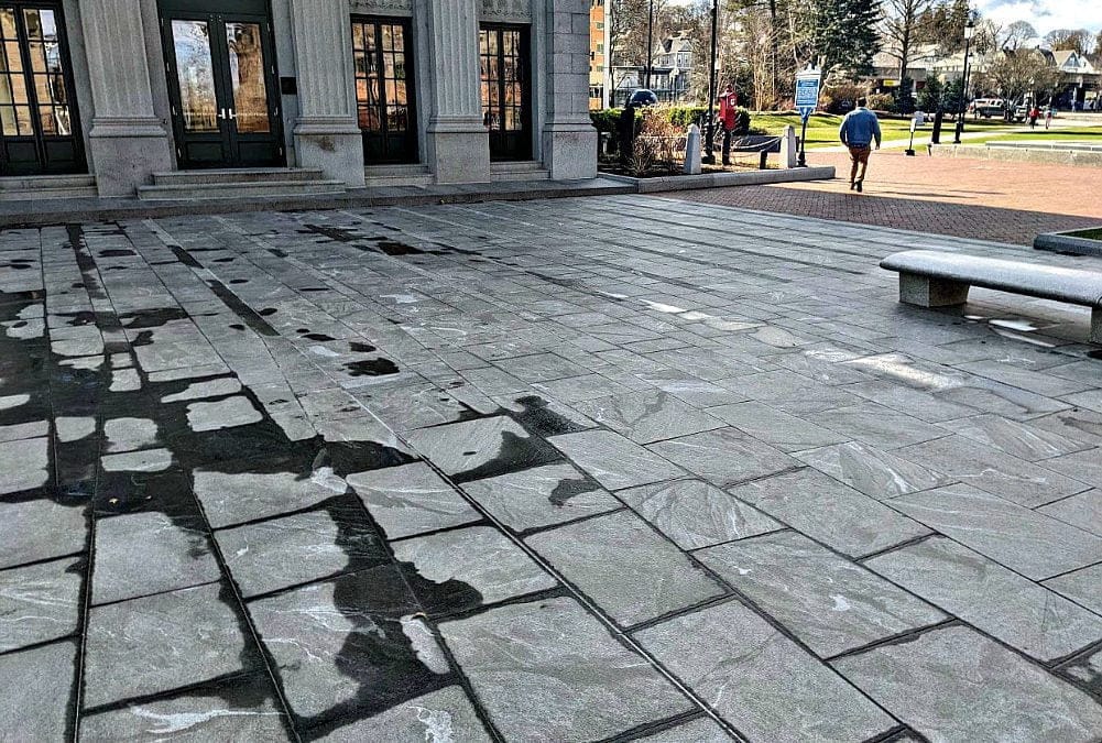 Quincy City Hall Snow pile past quietly overnight