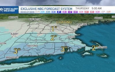 Snowfall forecast tomorrow into Thursday