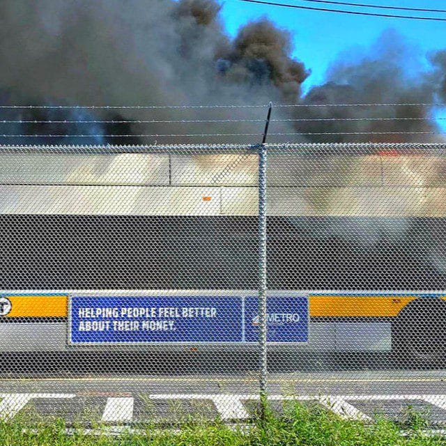 MBTA bus burst into flames in Forest Hills #mbta #charliebaker #mayorkoch