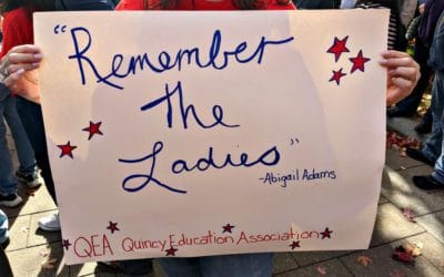 New Statue of Abigail Adams unveiled, Quincy Mayor Tom Koch amazingly not struck by lightning #abigailadams #mayorkoch #kimjongkochplaza