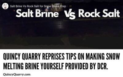 Quincy Quarry Reprises Tips Provided By DCR On Making Snow Melting Brine Yourself!