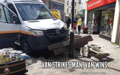 Man Strikes Van, Van Wins