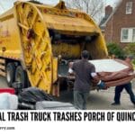 capital-trash--truck-trashes-quincy-house-porchquincyquarrycom | Quincy News About Quincy Massachusetts