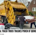 Capital Trash Truck Trashes Porch of Quincy Home capital-trash--truck-trashes-quincy-house-porchquincyquarrycom