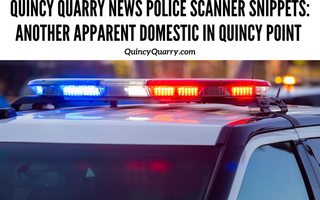 #QuincyQuarryNews #PoliceScannerSnippets: Another Apparent Domestic In Quincy Point